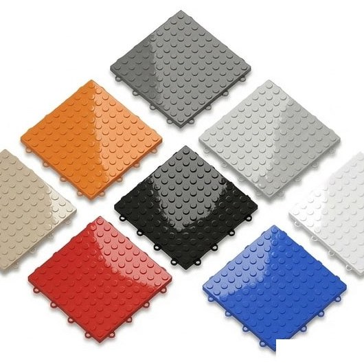 Standard Hard Tile garage floor tiles, Coin or diamond · 8 colors